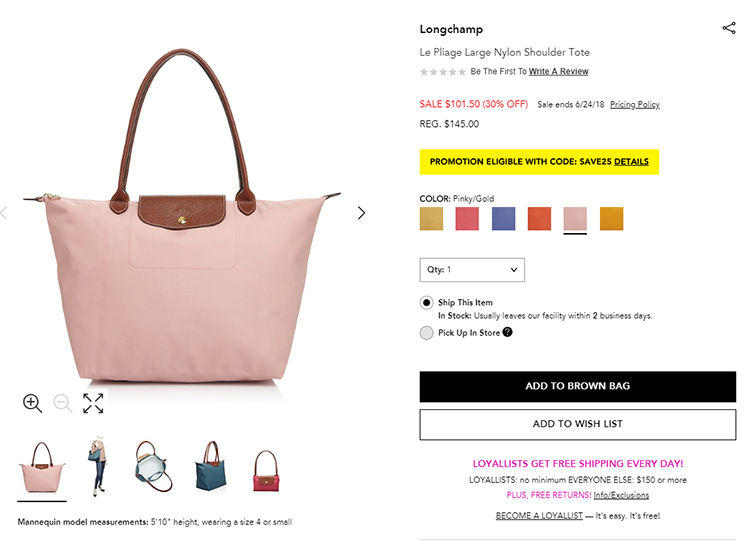 longchamp le pliage sale