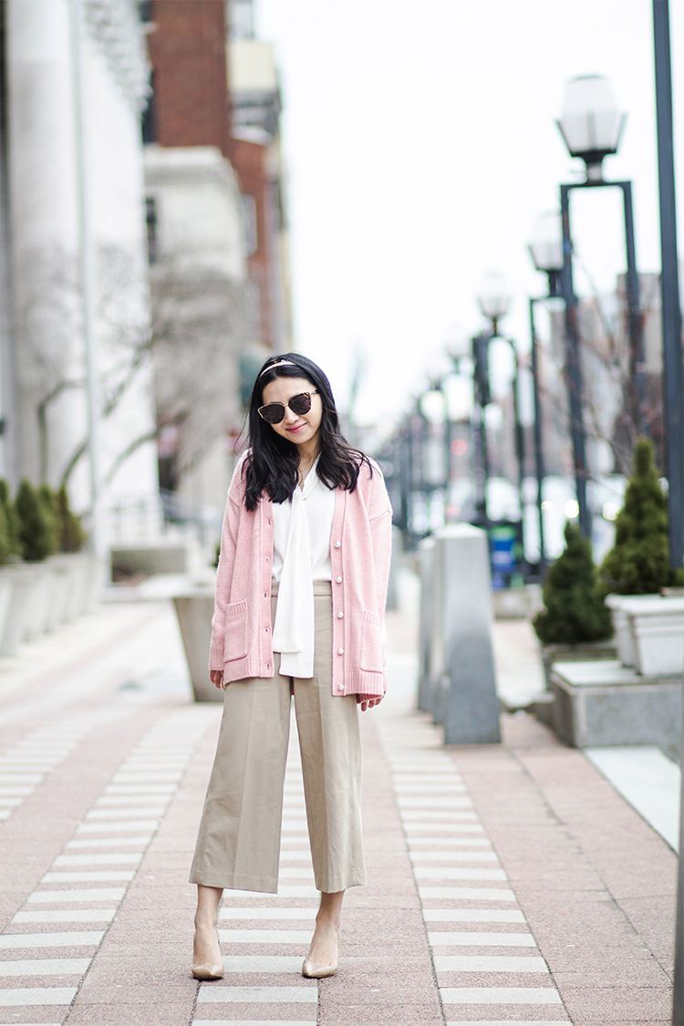 Pink cardigan jacket top