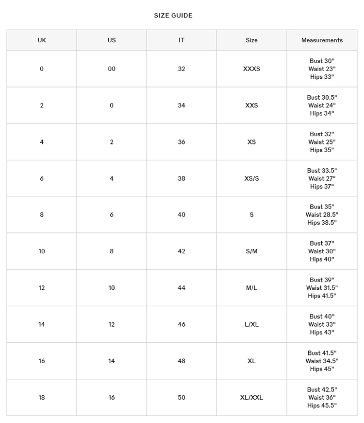 burberry coat size chart