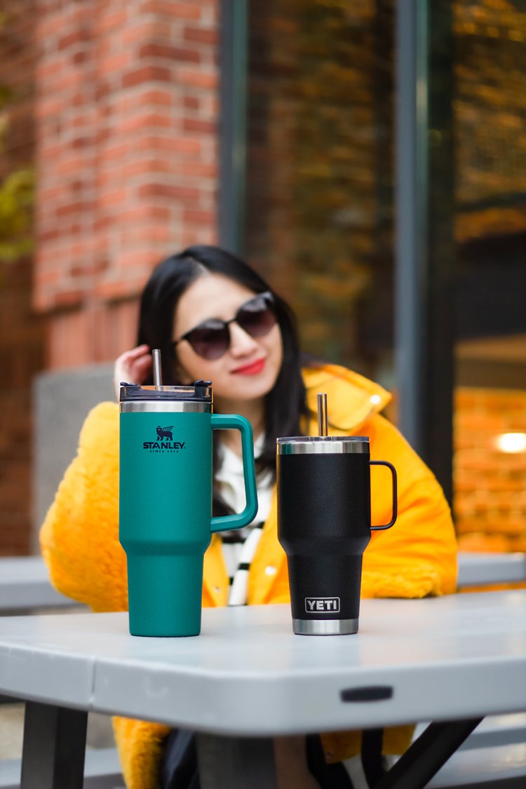 Comparison Review: Stanley 40oz Travel Tumbler vs Yeti Rambler 35oz Mug  with Straw Lid - Elle Blogs