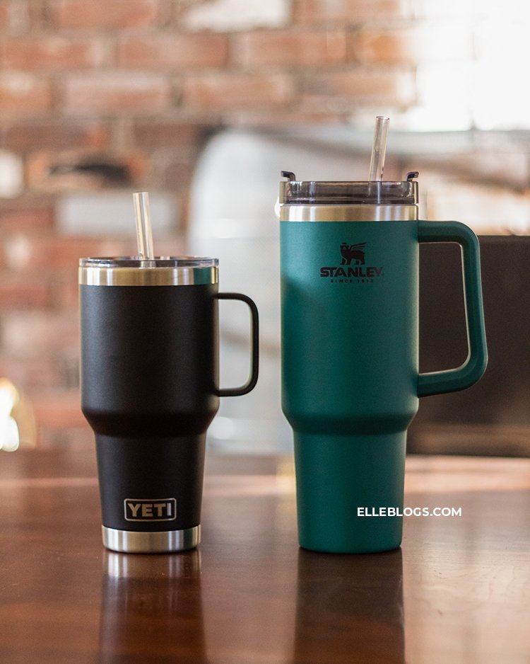 Comparison Review: Stanley 40oz Travel Tumbler vs Yeti Rambler 35oz Mug  with Straw Lid - Elle Blogs