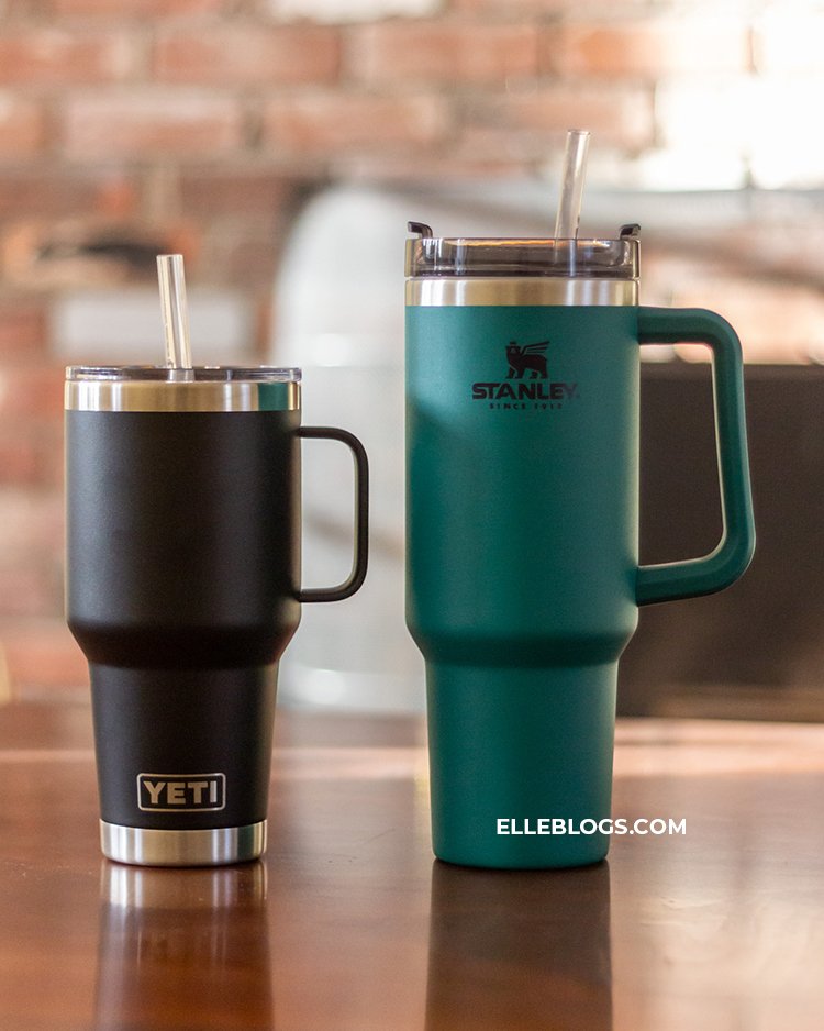 Comparison Review: Stanley 40oz Travel Tumbler vs Yeti Rambler 35oz Mug  with Straw Lid - Elle Blogs